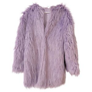 Lavender Long Faux Fur Coat Jacket - Taylor Swift Inspired - Women's Size M